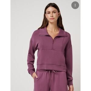 TravisMathew Skyloft Half Zip Sweater in Damson Size:‎ XL
